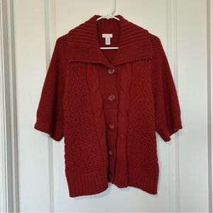 Chico's Chunky Knit Button-Up Cardigan Sweater Women’s size Large